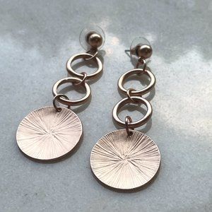Rose Gold Medallion Drop Earrings